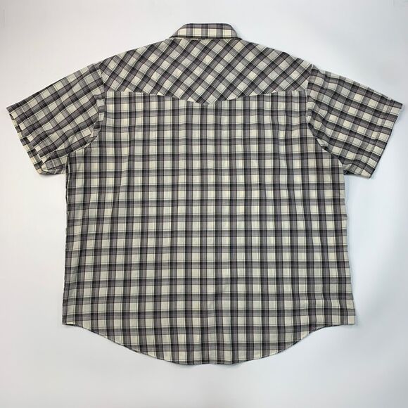 Plains Western Shirt Mens 2X Big Man Pearl Snap Button Plaid Short Sleeve Yoke - Picture 7 of 11